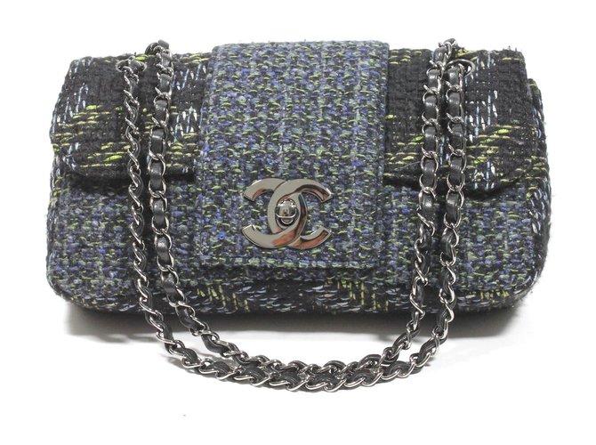 Chanel Mademoiselle Tweed-Tasche Schwarz  ref.21084
