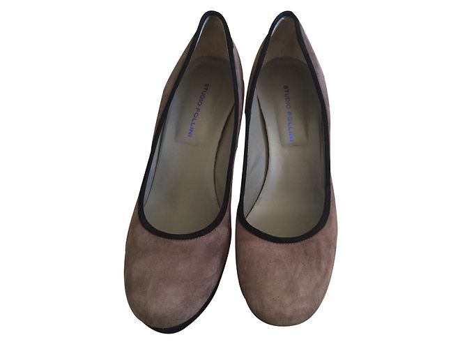Studio Pollini Grey Leather Heels Size 40