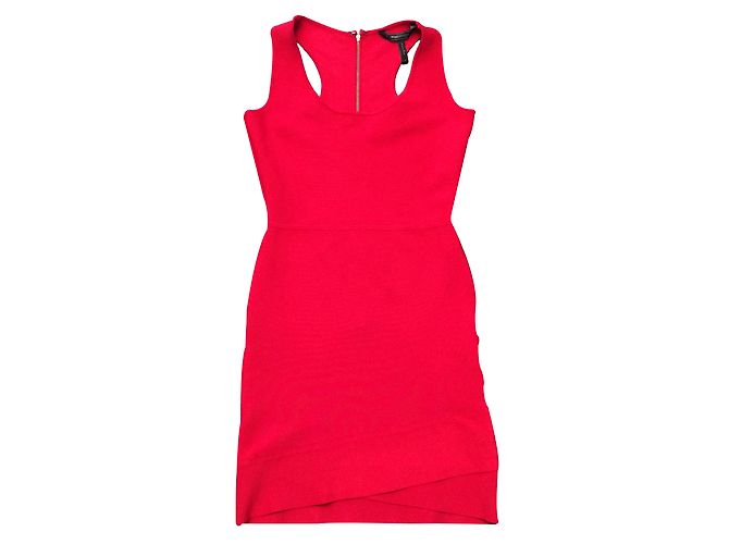 Abito Bcbg Max Azria Gisele Rosso in Rayon Taglia S