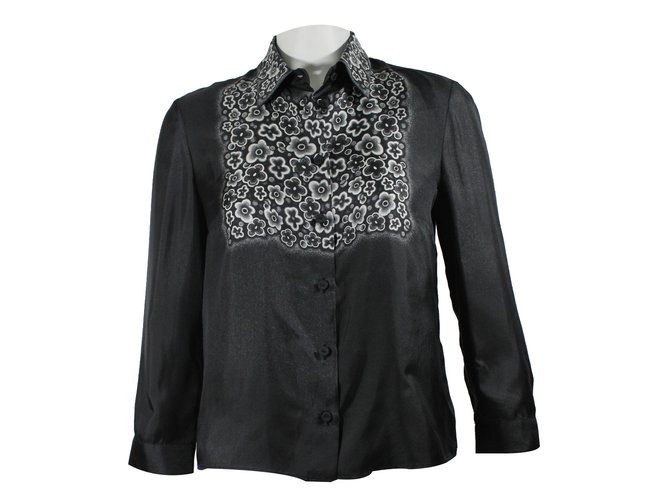 Prada Shirt Dark grey Silk  ref.21152