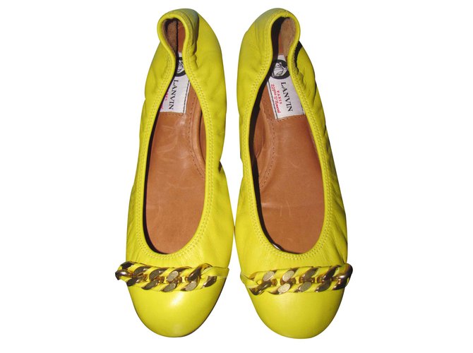 Lanvin Ballerinas Yellow Leather  ref.21160