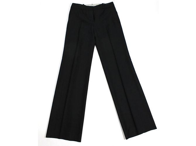 Calças largas pretas Chloé de seda e lã 34 Preto