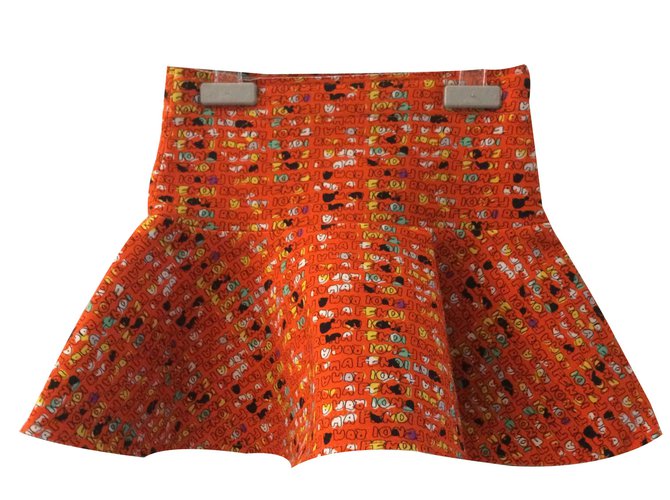 Fendi Skirt Orange Cotton  ref.21335