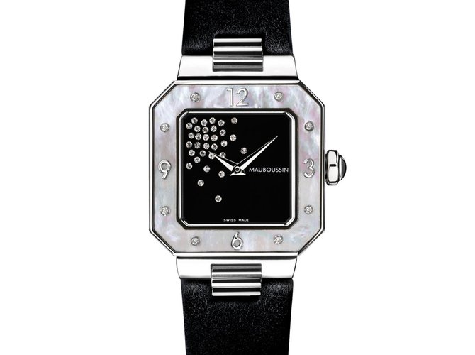 Mauboussin Feine Uhr Silber Stahl  ref.21343