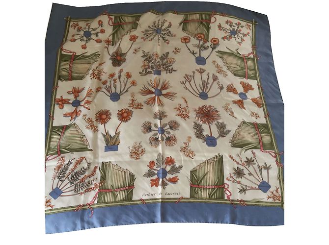 Hermès HERBIER DE GAVARNIE Blu Seta