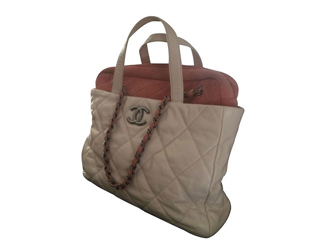 Chanel Tote Weiß Leder