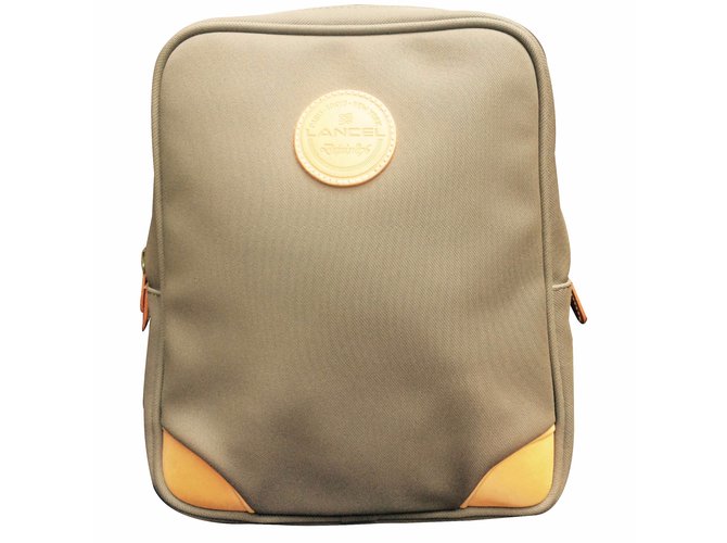 Lancel Backpack Light brown Cotton  ref.21664