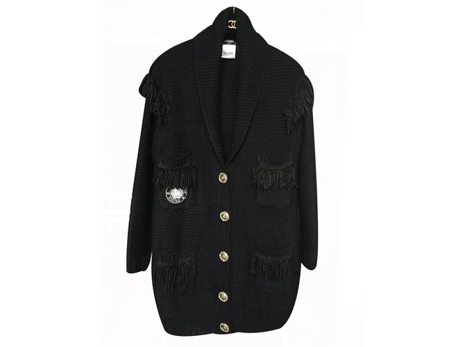 Chanel Cardigan 2015 Collection Black Cashmere  ref.21779
