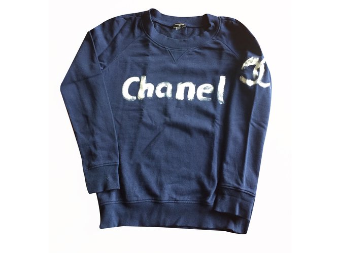 Chanel Sweat Blue Cotton  ref.21780