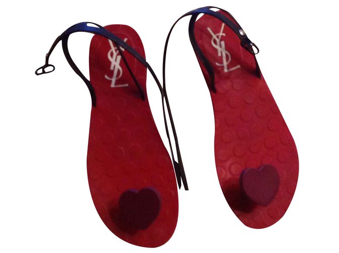 Yves Saint Laurent Sandals Red Plastic  ref.21832