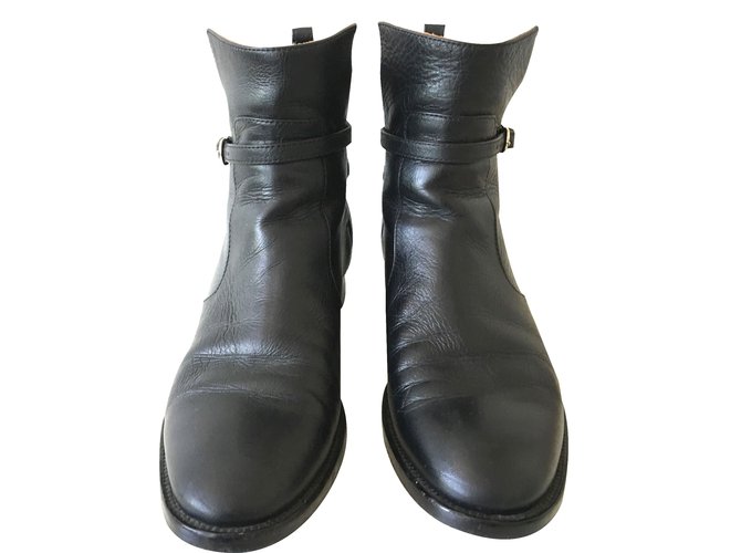 Balenciaga Ankle Boots Black Leather  ref.21918