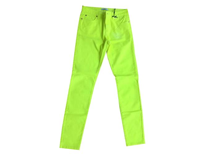 Gianni Versace Pants, leggings Yellow Denim  ref.22034