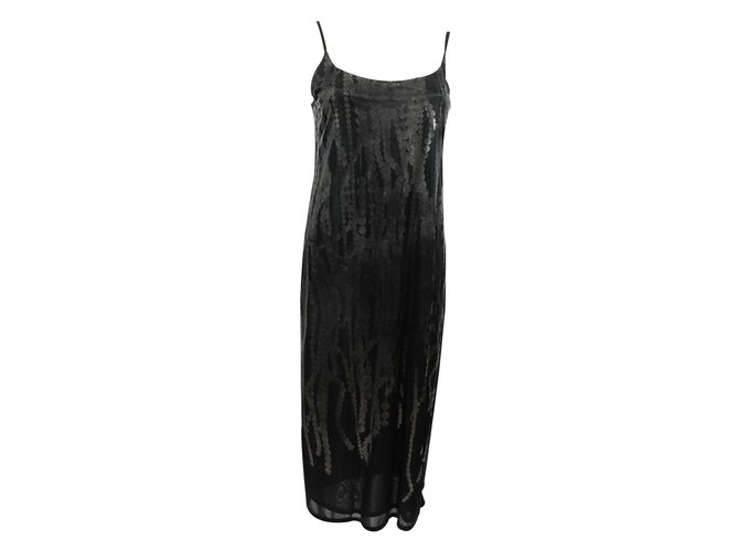 Mm6 Dress Black Silvery Polyester  ref.22041
