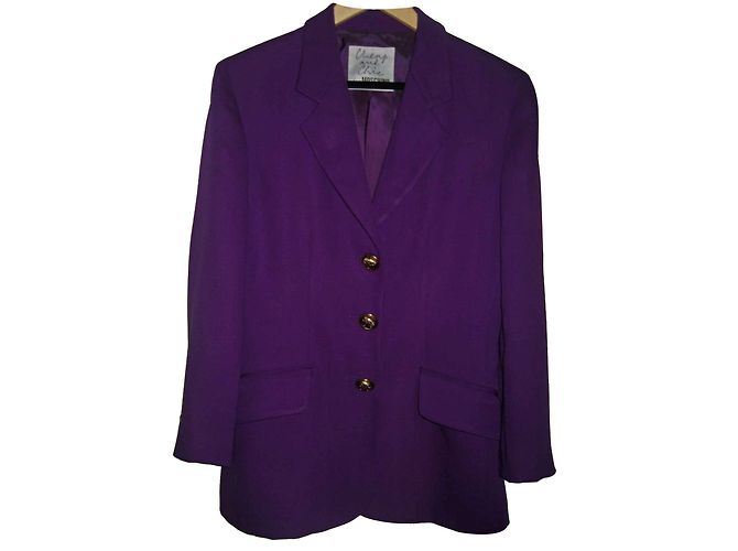 Moschino Cheap And Chic violet wool blazer with gold buttons 