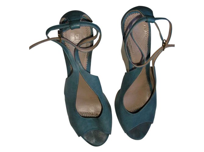Chloé sandali Blu Pelle  ref.22088