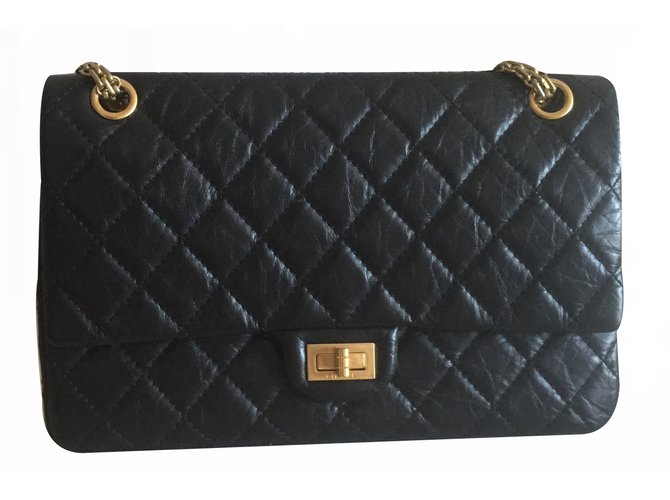 2.55 Chanel Handbags Black Leather  ref.22097