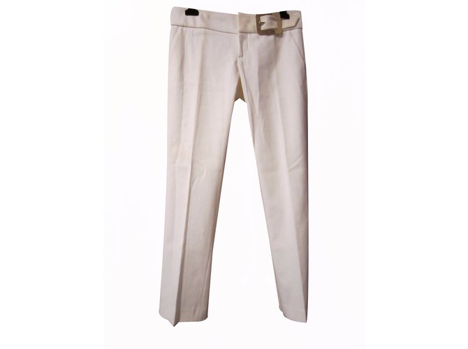 Gucci Pantalones Blanco Algodón  ref.22190