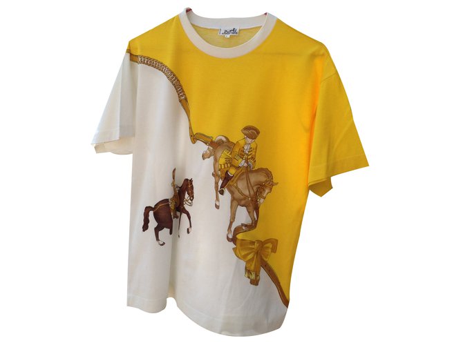 Hermès T-Shirt Gelb Baumwolle  ref.22209