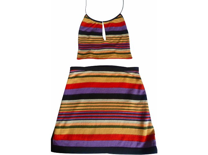 Completo Bcbg Max Azria gonna bustier e top multicolore cotone