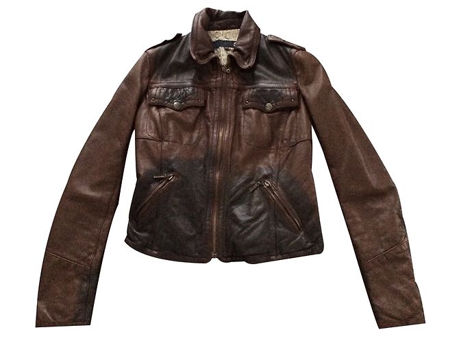 Just Cavalli Lederjacke Braun