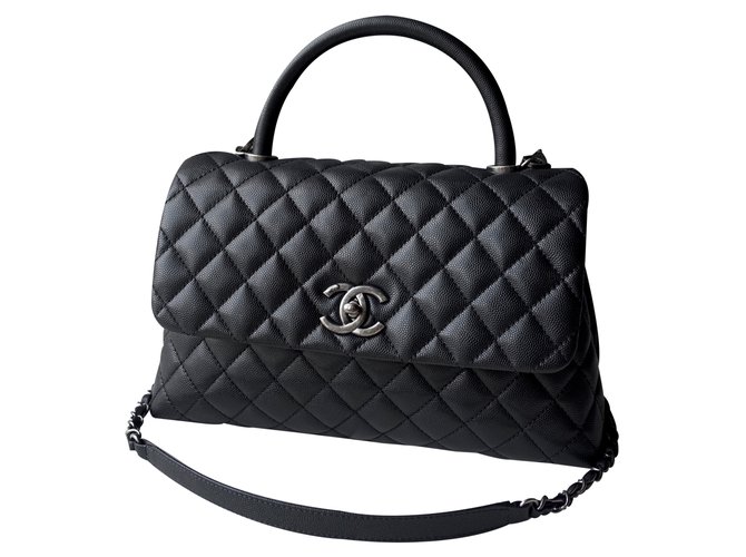 Chanel Coco handle Black Leather  ref.22452
