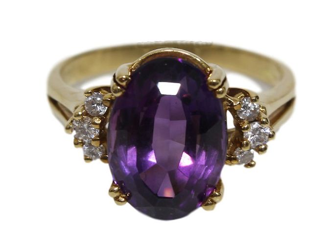 Bucherer oro, diamanti e anello di ametista D'oro