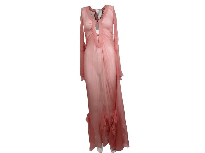Christian Dior Dress Pink Silk  ref.22479