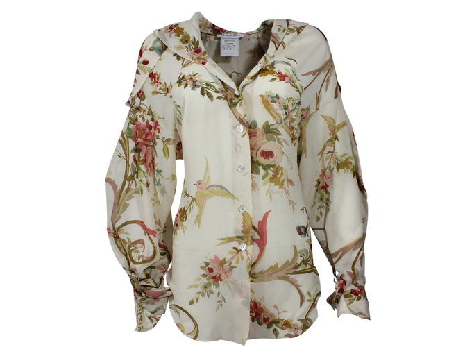 Christian Dior Silk blouse Cream  ref.22513