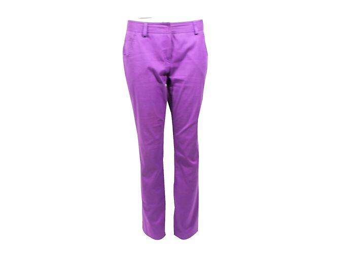 Pantalones rectos de algodón morado Christian Dior Púrpura