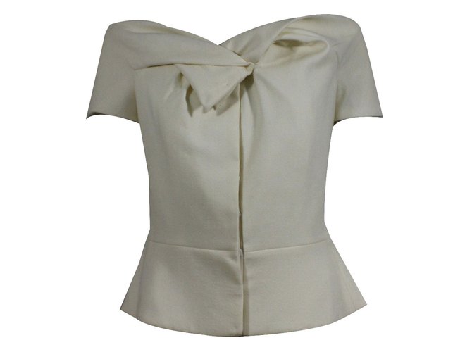 Christian Dior Cocktail top Cream Wool  ref.22520