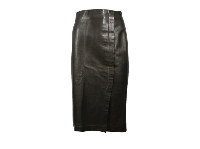 Jitrois Leather skirt Chocolate Lambskin  ref.22531