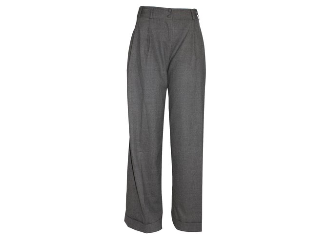 Maje Trousers Grey Synthetic Wool  ref.22535
