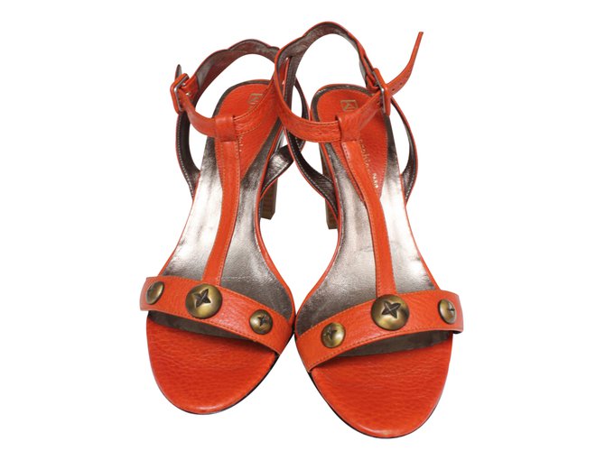 Karine Arabian Sandals Orange Leather  ref.22606