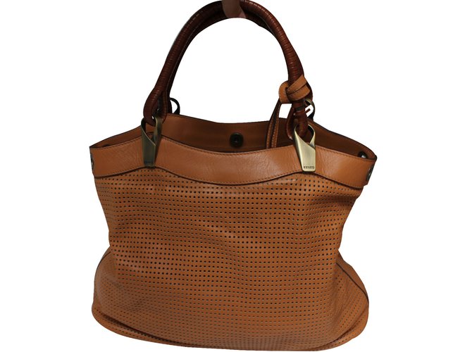 Kenzo Handbag Caramel Leather  ref.22610