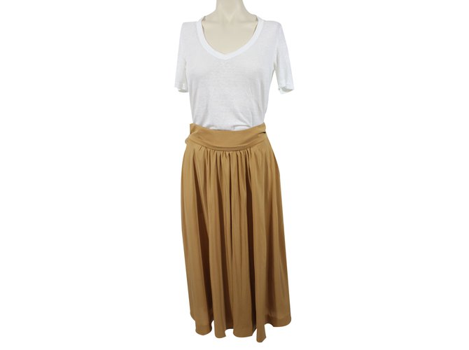 Chloé Long Skirt Caramel Silk  ref.22702