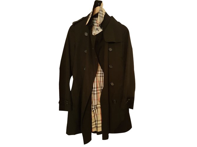 Burberry Trench coat Black Cotton  ref.22785