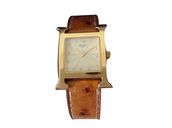 Hermès reloj Dorado Chapado en oro