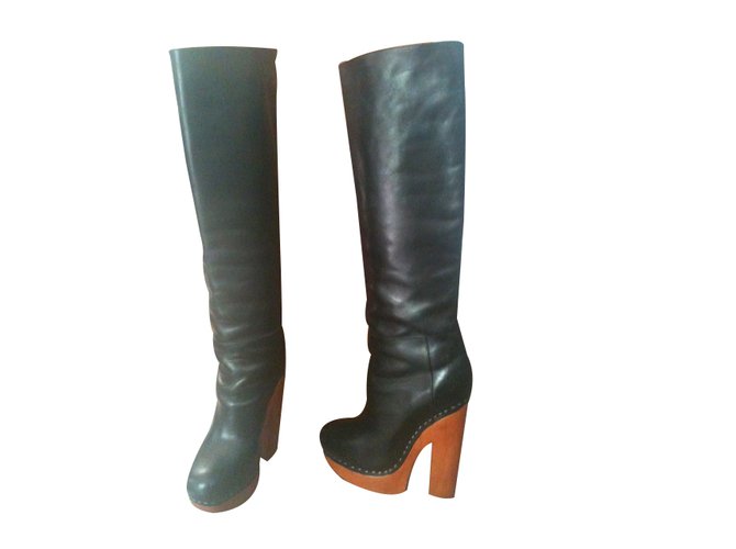 Céline Boots Black Leather  ref.22883