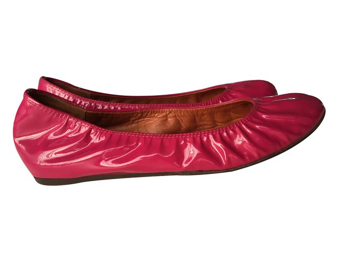 Lanvin Ballet flats Pink Patent leather  ref.22897