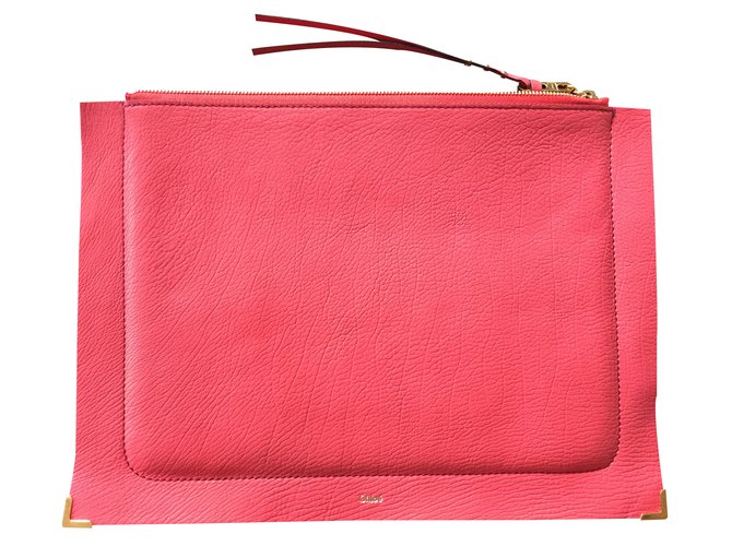 Chloé Clutch bag Pink Leather  ref.22932