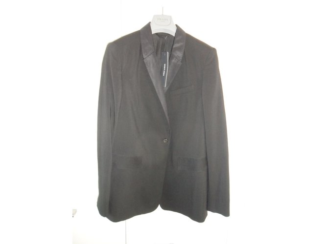 Damir Doma Chaqueta negra de los hombres Negro Lana  ref.22983