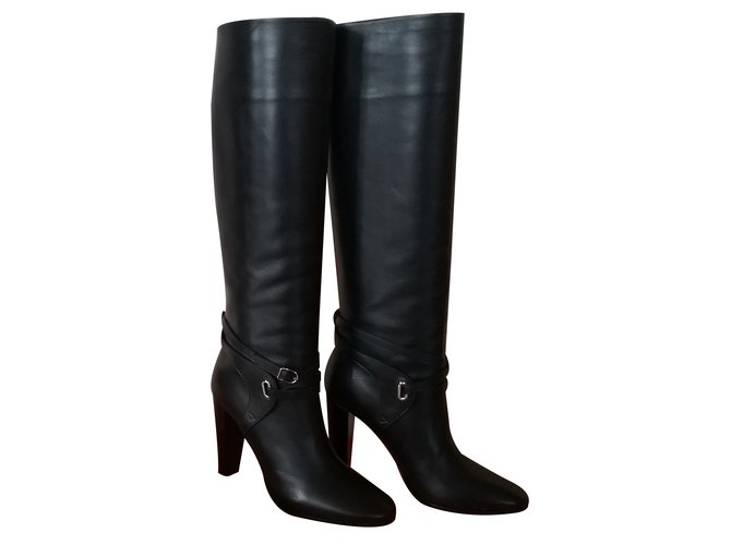 Hermès Boots Black Leather  ref.23011