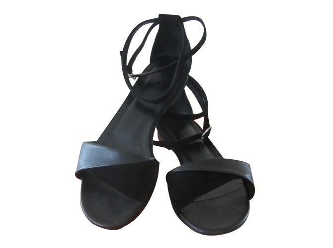 Hermès sandali Nero Pelle  ref.23013