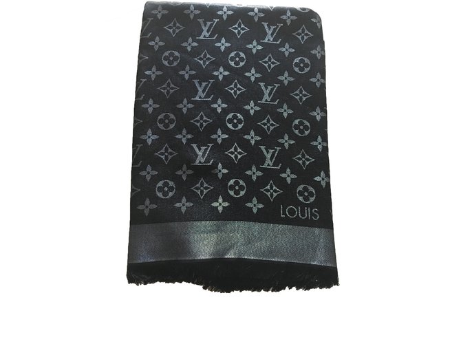 Louis Vuitton Monogramm Lurex Schwarz Wolle  ref.23033