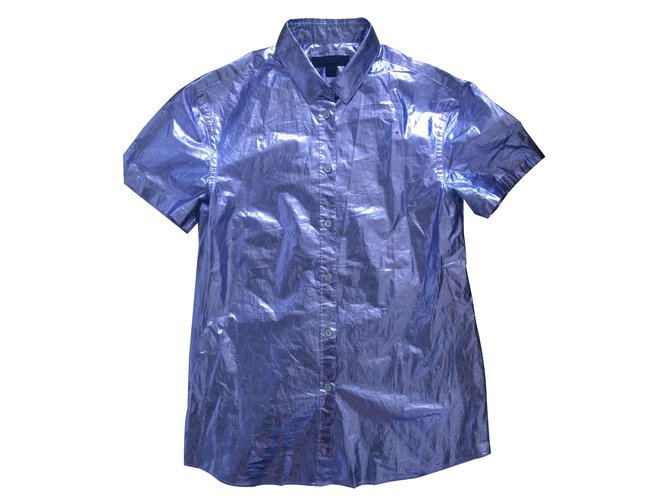 Burberry Prorsum Metallic Shirt Purple Cotton  ref.23051