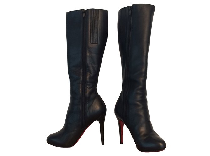 Christian Louboutin Boots Black Leather  ref.23065