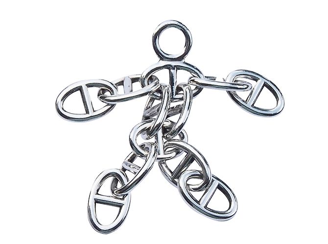 Hermès Anhänger mit Halskette Silber