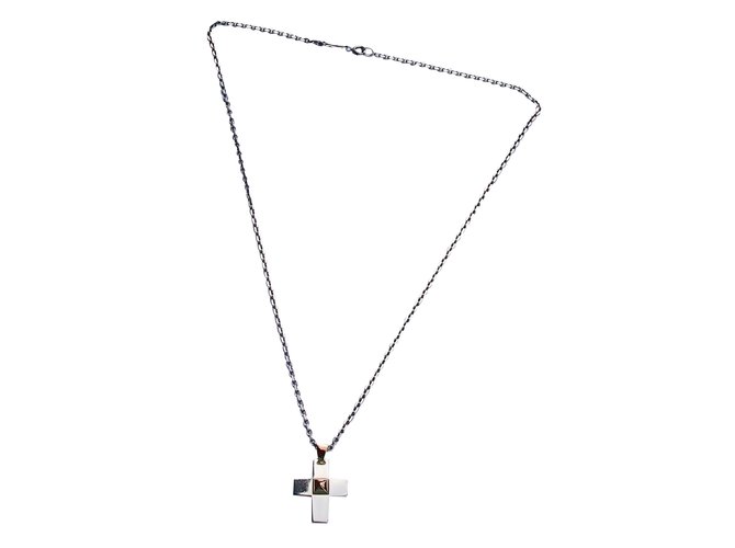 Hermès Pendant necklace Silvery  ref.23118
