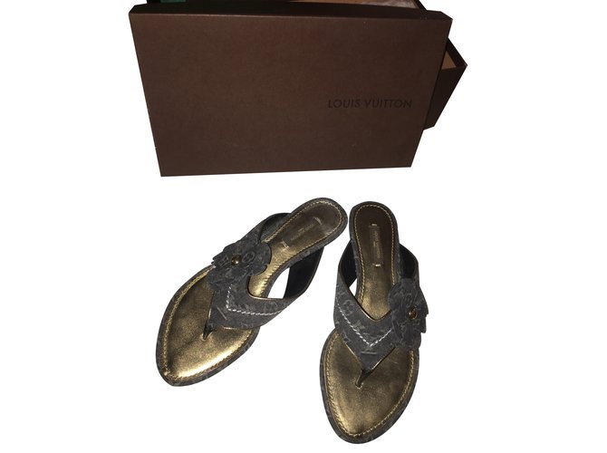 Louis Vuitton sandali Nero Pelle  ref.23137