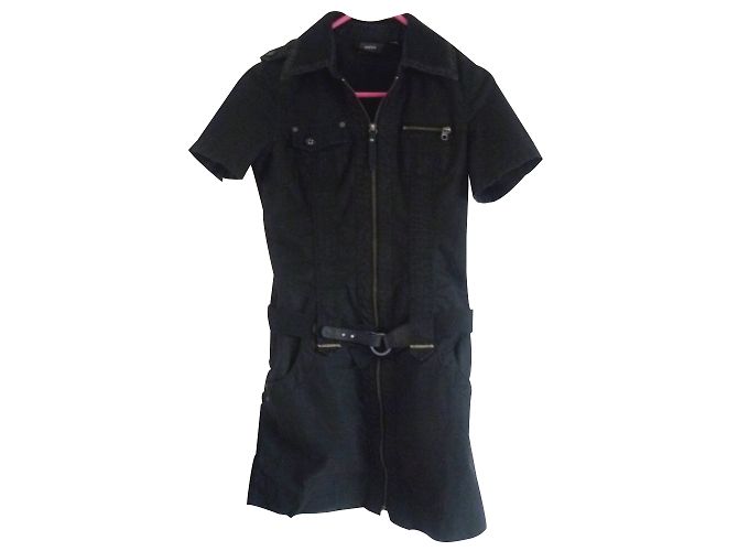Autre Marque Vestido sahariano Mexx de algodón negro